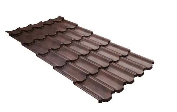 Металлочерепица квинта плюс с  3D резом 0,45 Safari Twincolor Brown купить в Красноярске