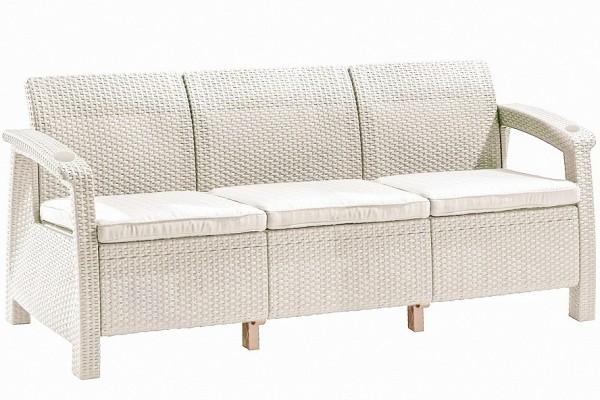 Трёхместный диван  Yalta Sofa 3 Seat белый купить в Красноярске