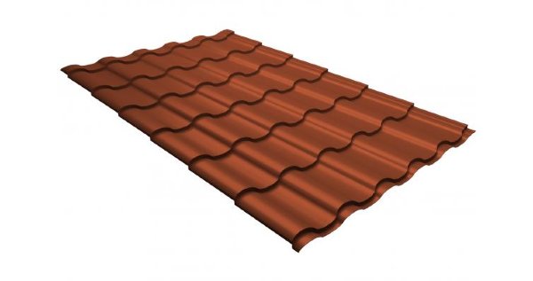 Металлочерепица кредо GL 0,5 GreenСoat Pural RR 750 кирпично-красный (RAL 8004 терракота) купить в Красноярске