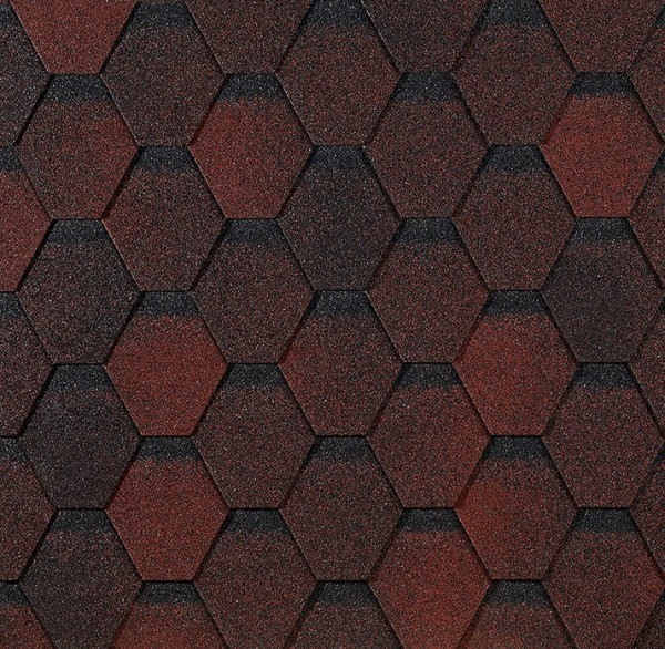 Гибкая черепица EURASIA Docke, Коллекция ШЕСТИГРАННИК Красный купить в Красноярске