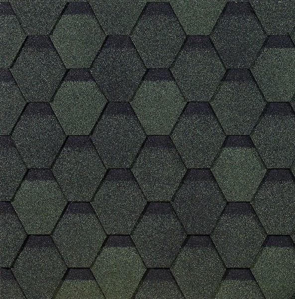 Гибкая черепица EURASIA Docke, Коллекция ШЕСТИГРАННИК Зелёный купить в Красноярске