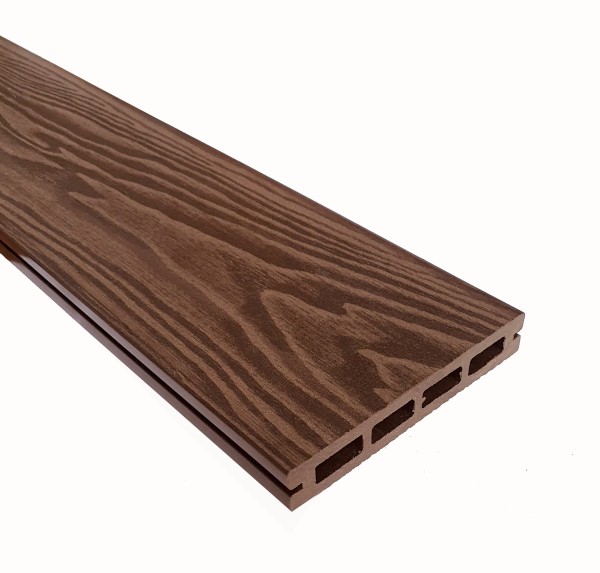 Террасная доска из ДПК Terrapol Смарт 3D Пустотелая с пазом Орех Милано купить в Красноярске