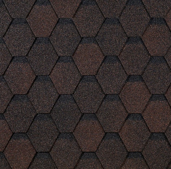 Гибкая черепица EURASIA Docke, Коллекция ШЕСТИГРАННИК Коричневый купить в Красноярске