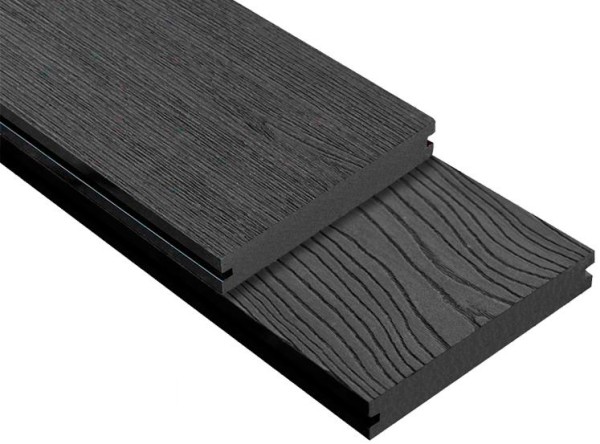 Террасная доска ДПК Outdoor 3D полнотелая STORM/OCEAN BLACK черная купить в Красноярске