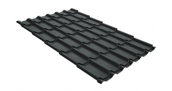 Металлочерепица классик GL 0,5 GreenCoat Pural RR 23 темно-серый (RAL 7024 мокрый асфальт) купить в Красноярске