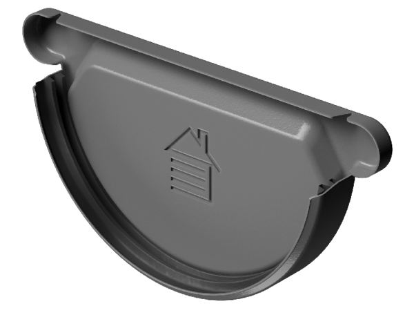 Заглушка желоба D125 Döcke STAL PREMIUM Графит, (RAL 7024) купить в Красноярске
