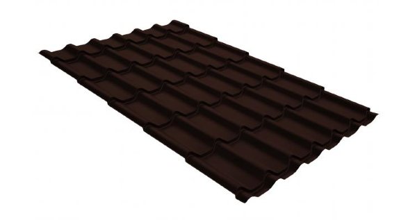 Металлочерепица классик GL 0,5 GreenCoat Pural RR 887 шоколадно-коричневый (RAL 8017 шоколад) купить в Красноярске