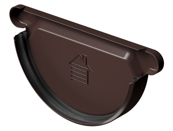 Заглушка желоба D125 Döcke STAL PREMIUM Шоколад, (RAL 8019) купить в Красноярске