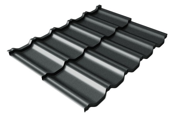 Металлочерепица модульная Квинта Uno Grand Line c 3D резом 0,5 Satin RAL 7016 антрацитово-серый купить в Красноярске