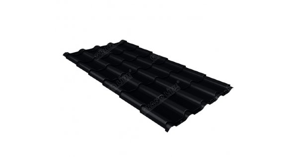 Металлочерепица камея 0,45 Drap RAL 9005 черный купить в Красноярске