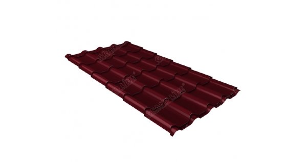 Металлочерепица камея 0,45 Drap RAL 3005 красное вино купить в Красноярске