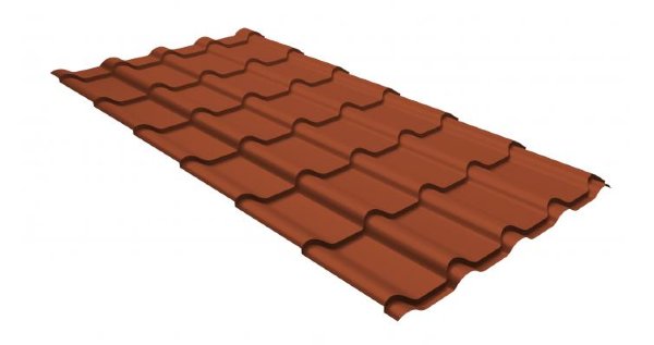 Металлочерепица камея GL 0,5 GreenCoat Pural RR 750 кирпично-красный (RAL 8004 терракота) купить в Красноярске
