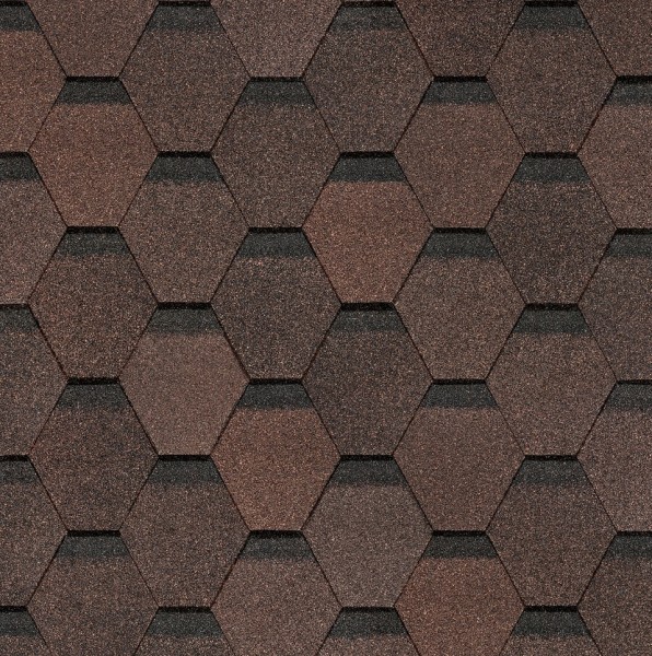 Гибкая черепица Docke, коллекция Шестигранник Коричневый купить в Красноярске