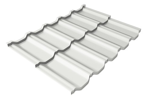 Металлочерепица модульная Квинта Uno Grand Line c 3D резом 0,5 Satin RAL 9003 сигнальный белый купить в Красноярске