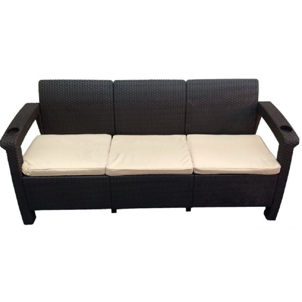 Трёхместный диван  Yalta Sofa 3 Seat венге купить в Красноярске