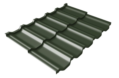 Металлочерепица модульная Квинта Uno Grand Line c 3D резом 0,5 Velur RAL 6020 хромовая зелень купить в Красноярске