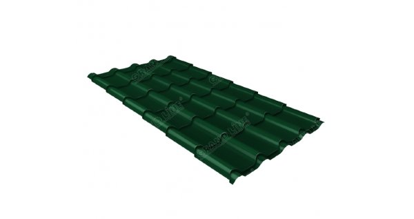 Металлочерепица камея 0,5 Satin RAL 6005 зеленый мох купить в Красноярске