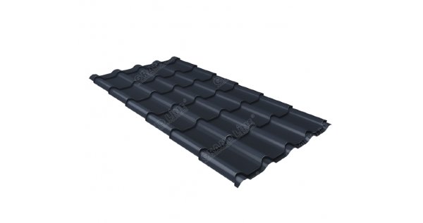Металлочерепица камея 0,5 Satin RAL 7024 мокрый асфальт купить в Красноярске