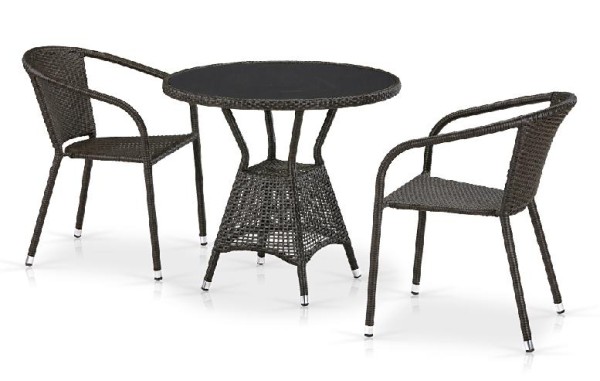 Комплект плетеной мебели AFINA из иск. ротанга T707ANS/Y137C-W53 Brown 2Pcs купить в Красноярске