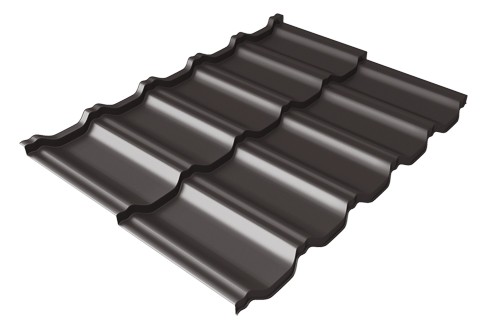 Металлочерепица модульная Квинта Uno Grand Line c 3D резом 0,5 Satin Мatt RR 32 темно-коричневый купить в Красноярске
