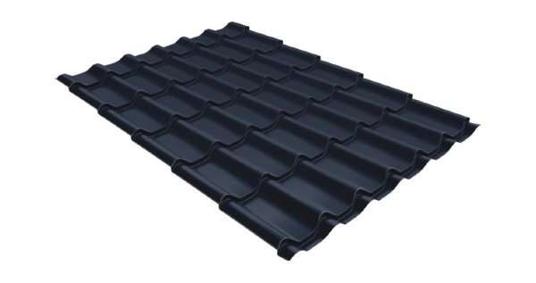 Металлочерепица классик 0,5 Satin RAL 7024 мокрый асфальт купить в Красноярске