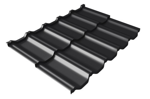 Металлочерепица модульная Квинта Uno Grand Line c 3D резом 0,5 Satin Мatt RAL 9005 черный купить в Красноярске