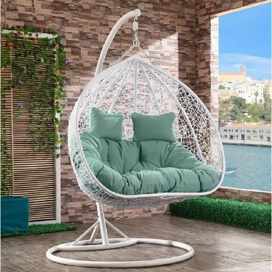 Кресло Подвесное из искусственного ротанга AFM-109A White/Green купить в Красноярске