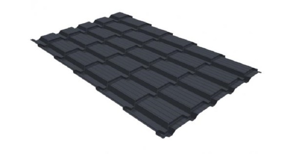 Металлочерепица GL квадро профи 0,5 GreenCoat Pural RR 23 темно-серый (RAL 7024) мокрый асфальт купить в Красноярске
