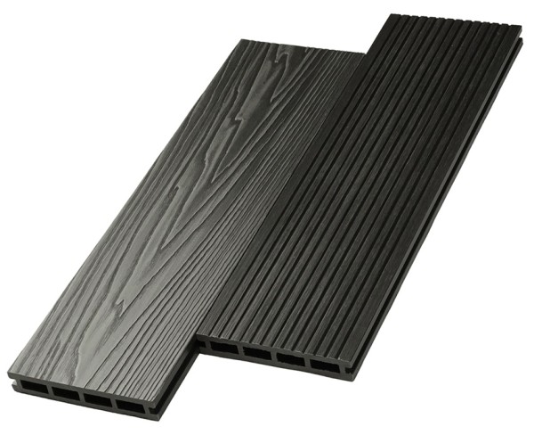 Террасная доска ДПК NanoWood двусторонняя New 3D тиснение + вельвет Графит купить в Красноярске