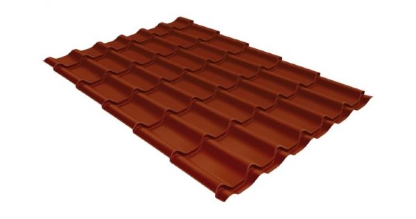 Металлочерепица классик GL 0,5 Velur20 RAL 8004 терракота купить в Красноярске