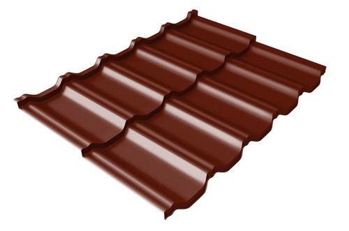 Металлочерепица модульная Квинта Uno Grand Line c 3D резом 0,5 Satin RAL 3005 красное вино купить в Красноярске