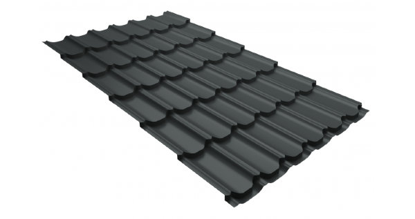 Металлочерепица квинта плюс 0,5 GreenCoat Pural Matt RR 23 темно-серый (RAL 7024 мокрый асфальт) купить в Красноярске