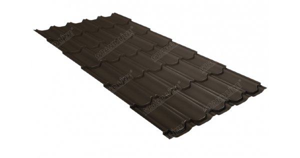 Металлочерепица квинта плюс 0,5 GreenCoat Pural Matt RR 32 темно-коричневый (RAL 8019 серо-коричневый) купить в Красноярске