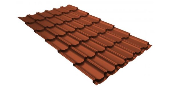 Металлочерепица квинта плюс 0,5 GreenCoat Pural RR 750 кирпично-красный (RAL 8004 терракота) купить в Красноярске